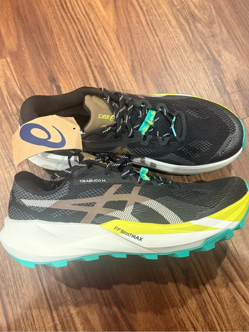 Asics Trabuco 14 Mens Trail Running Shoes - Black/Clay Canyon New W/O Box 11.5